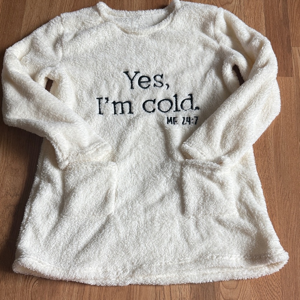 Oversized Cozy Cream Fleece Pullover OSFM